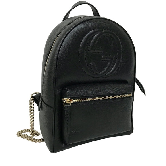 Gucci Shoulder Soho Black G Rucksack Interlocking Backpack - Picture 2 of 16